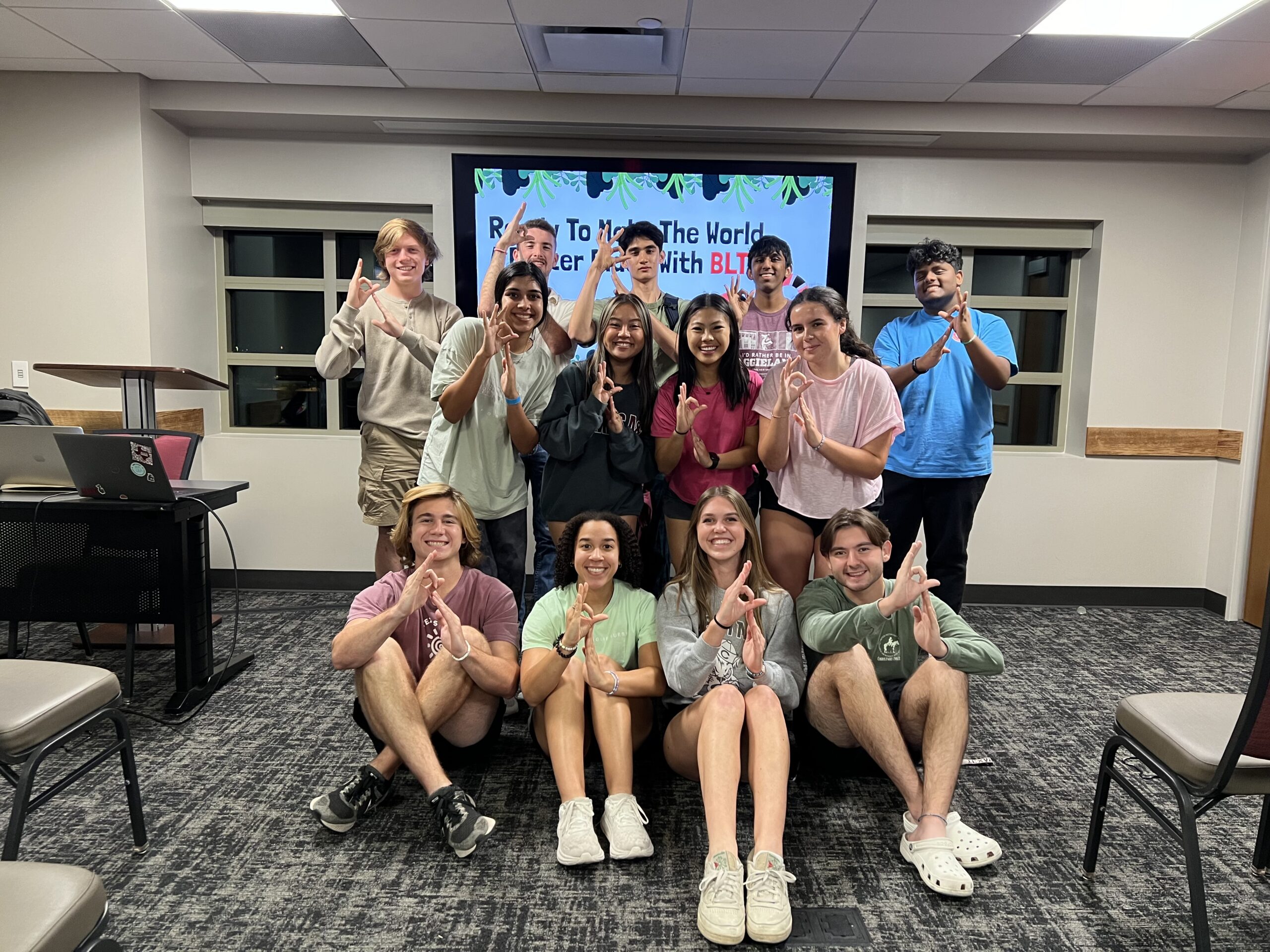 MSC ALOT's BLT sub-committee members posing with BLT hand-signs